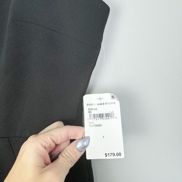 GOOD AMERICAN | NEW Black Executive Jumpsuit Wide Leg Women’s GA Size 1 (Small) - Picture 7 of 11